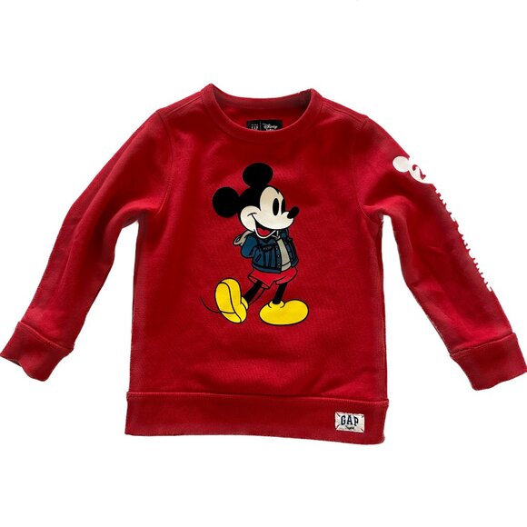 Gap Baby Limited Edition Disney Mickey Mouse True Original Logo Sweatshirt Red 5 - Picture 1 of 11